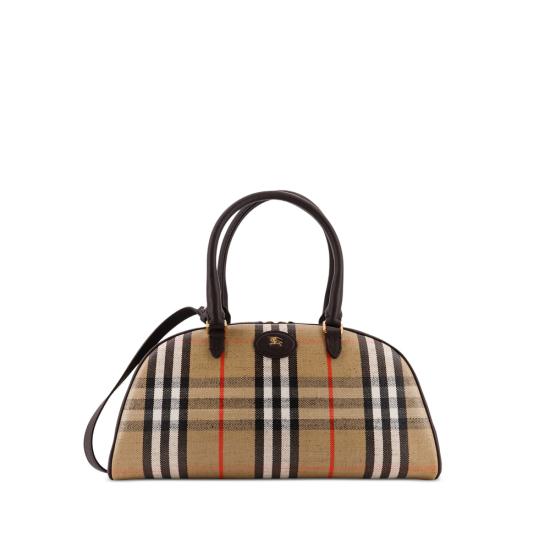 26SS 버버리 패치 체크 토트백 8117522 LL HIGHLAN A2021 NEUTRALS BLACK