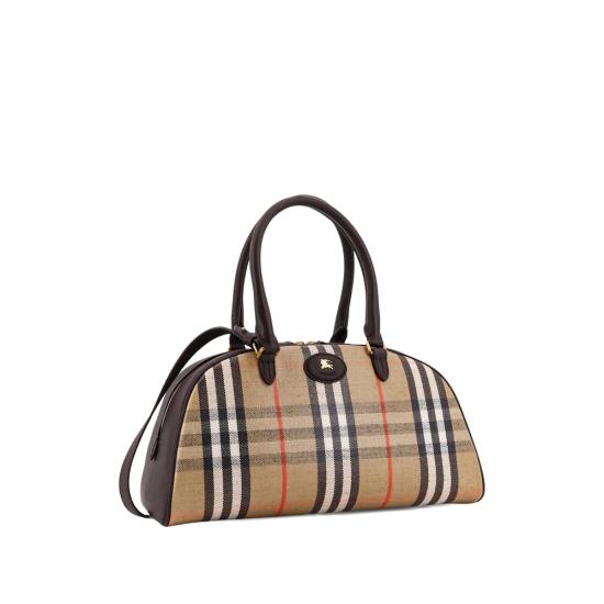 26SS 버버리 패치 체크 토트백 8117522 LL HIGHLAN A2021 NEUTRALS BLACK - BURBERRY