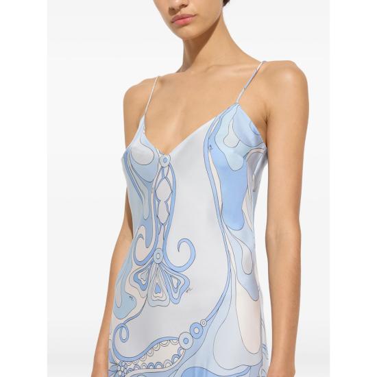 26SS 푸찌 롱 원피스 6HRI30 6H731 028 BLUE WHITE - PUCCI