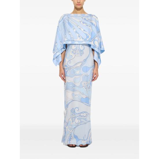 26SS 푸찌 롱 원피스 6HRI30 6H731 028 BLUE WHITE - PUCCI