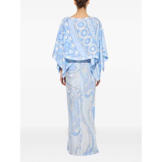 26SS 푸찌 롱 원피스 6HRI30 6H731 028 BLUE WHITE - PUCCI