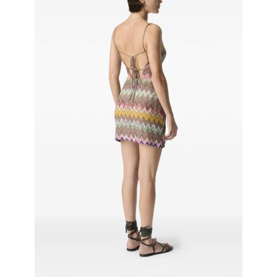 26SS 미소니 숏 원피스 MS26SQ0O BR014K SM9YK BROWN - MISSONI