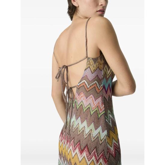 26SS 미소니 숏 원피스 MS26SQ0O BR014K SM9YK BROWN - MISSONI