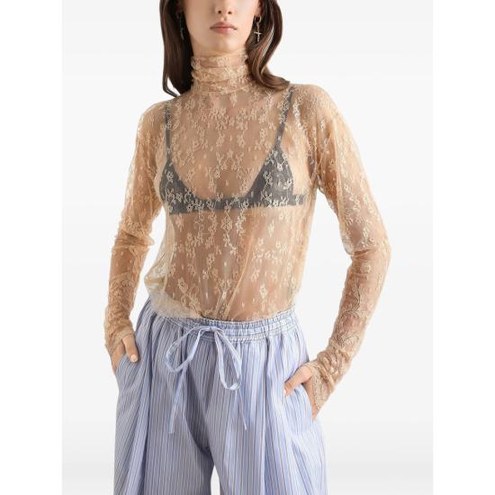 26SS 돌체앤가바나 샨틸리 레이스 블라우스 F7BV7T FLSM1 F4522 NEUTRALS - DOLCE & GABBANA