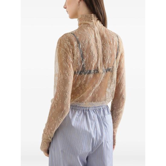 26SS 돌체앤가바나 샨틸리 레이스 블라우스 F7BV7T FLSM1 F4522 NEUTRALS - DOLCE & GABBANA