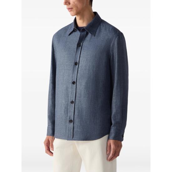 26SS 에르메네질도제냐 긴팔 셔츠 RUHV75A3 SOT52 B07G BLUE - ERMENEGILDO ZEGNA