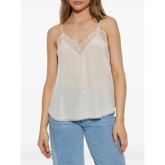 26SS 자딕앤볼테르 CHRISTY 크리스티 레이스 트리밍 실크 캐미솔 WWCR01313 ECRU NEUTRALS - ZADIG & VOLTAIRE