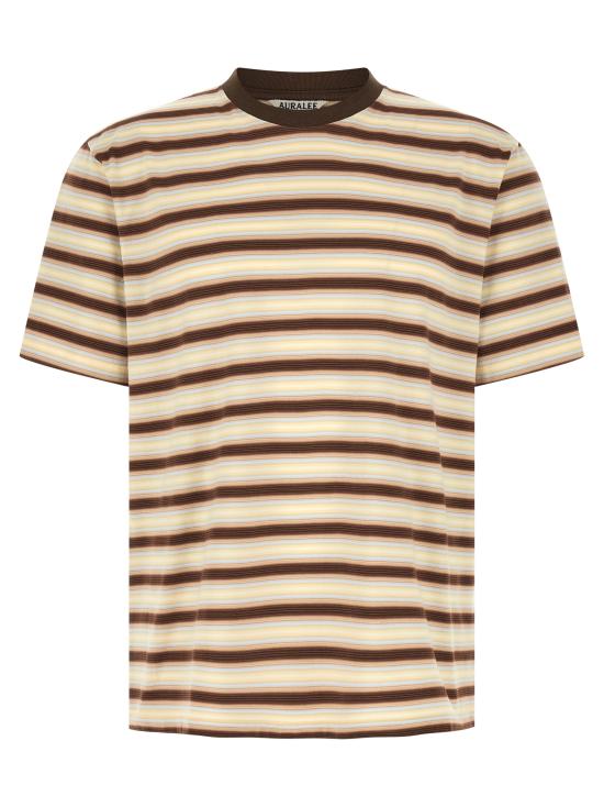 26SS 오라리 반팔 티셔츠 A26ST02GJFADEBROWNSTRIPE Multicolor