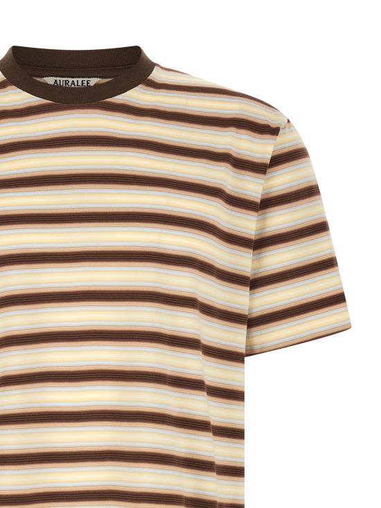 26SS 오라리 반팔 티셔츠 A26ST02GJFADEBROWNSTRIPE Multicolor - AURALEE