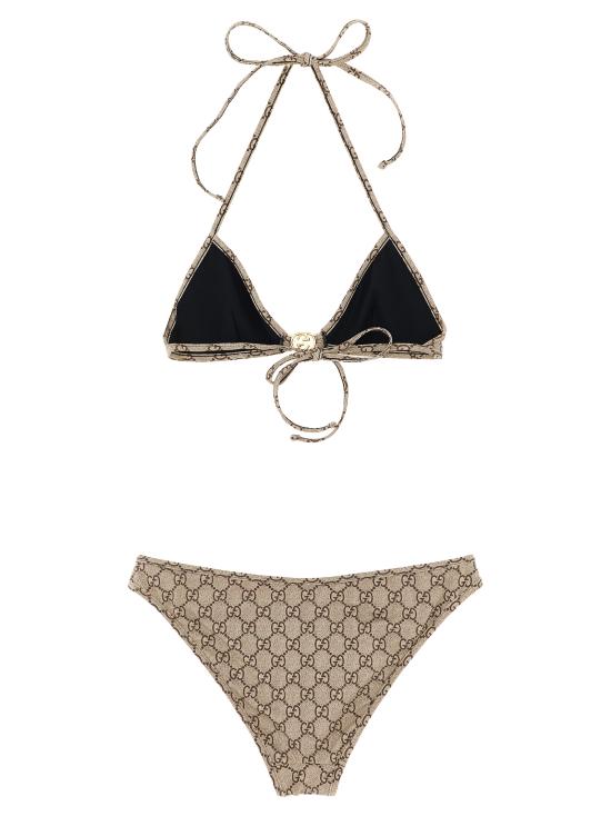 26SS 구찌 프린티드 GG 스트레치 저지 비키니 688999XHAK32270 Beige - GUCCI