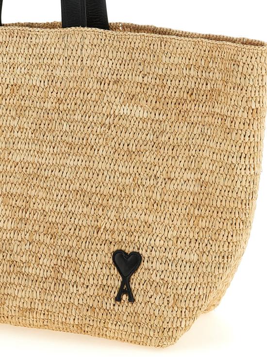 26SS 아미 빅 하트 로고 라피아 토트백 ULL740AW0036113 Beige - AMI