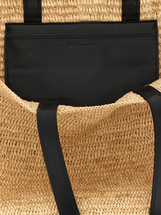 26SS 아미 빅 하트 로고 라피아 토트백 ULL740AW0036113 Beige - AMI