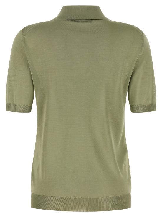 26SS 펜디 샤이니 비스코스 폴로 셔츠 FZXE82AW4VF1UKL Green - FENDI