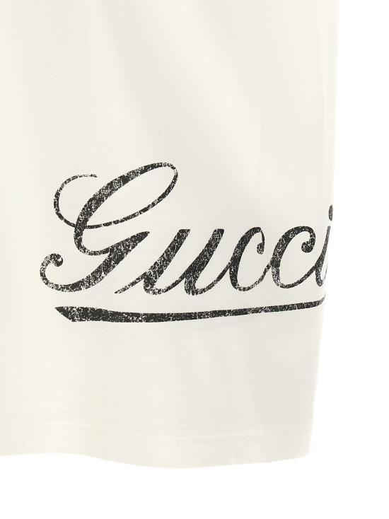 26SS 구찌 프린트 디테일 코튼 저지 티셔츠 856477XJHQM9066 White - GUCCI