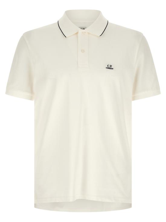 26SS 씨피 컴퍼니 스트레치 피케 스트라이프 칼라 반소매 폴로 셔츠 RCCMPL722A005263W103 White