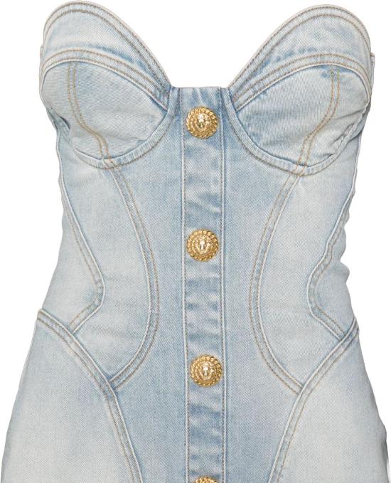 25SS 발망 데님 원피스 EF1R1315DF236FC LICHTBLUE - BALMAIN