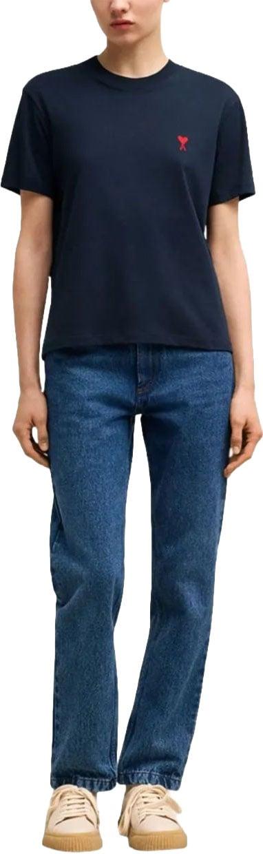 26FW 아미 스몰 하트 로고 티셔츠 BFUTS035724430 NAVY - AMI