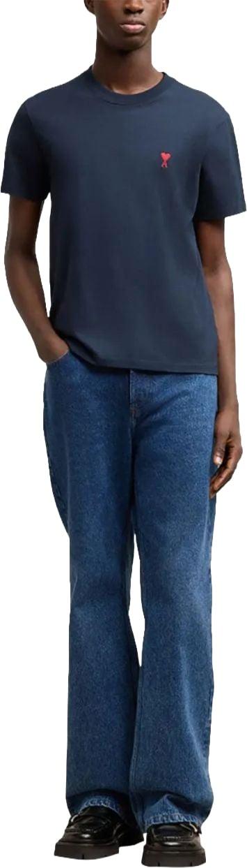 26FW 아미 스몰 하트 로고 티셔츠 BFUTS035724430 NAVY - AMI