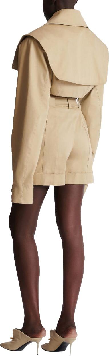 26SS 발망 벨트 코튼 개버딘 쇼츠 GF1PA375CG430AN BEIGE - BALMAIN