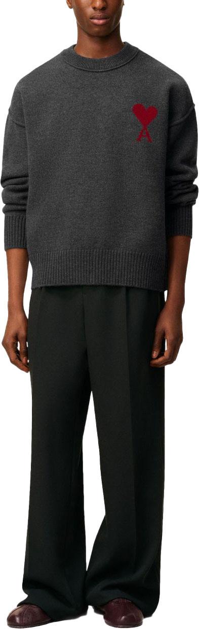 26SS 아미 빅 하트 울 크루넥 스웨터 UKS838018084 DONKERGREY - AMI