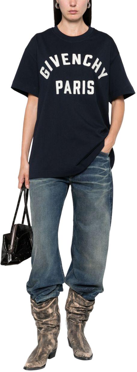 25FW 지방시 반팔 티셔츠 BW70FM3YRS411 NAVY - GIVENCHY