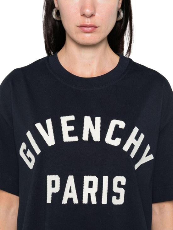 25FW 지방시 반팔 티셔츠 BW70FM3YRS411 NAVY - GIVENCHY
