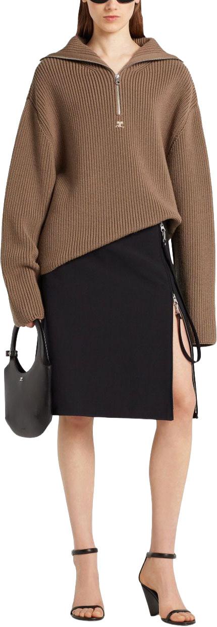 25FW 쿠레쥬 집업 니트 325MPU243FI00361098 BEIGE - COURREGES