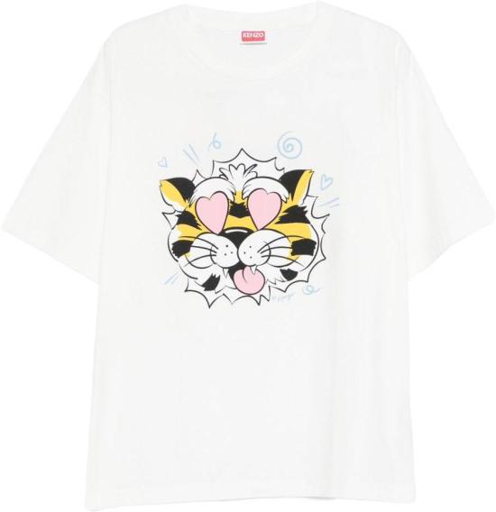 26SS 겐조 Wild Tiger 오버사이즈 티셔츠 FG55TS4034SG02 WHITE