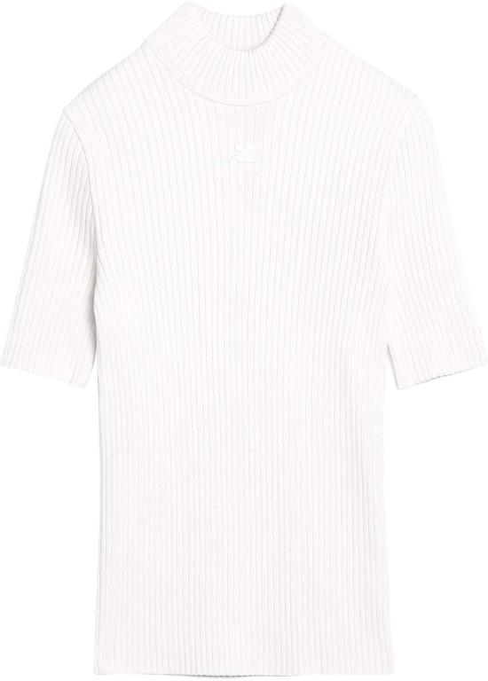 26SS 쿠레쥬 리에디션 니트 탑 숏슬리브 PERMPU026FI00015009 WHITE