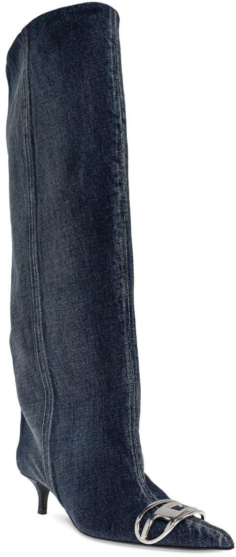 26SS 디젤 D-비너스 슬라우치 니하이 부츠 데님 Y03765P8093H1940 NAVY - DIESEL