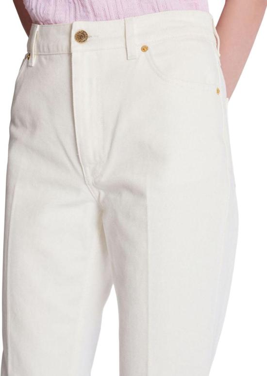 26SS 발망 스트레이트 팬츠 GF1MI070DG140FC WHITE - BALMAIN