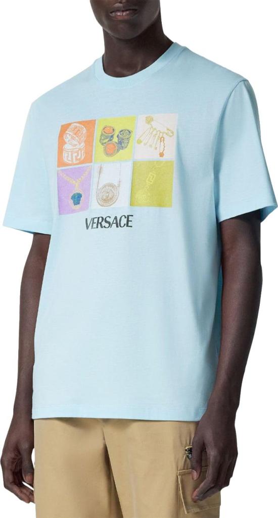  베르사체 반팔 티셔츠 10133021A134002VF50 LICHTBLUE - VERSACE