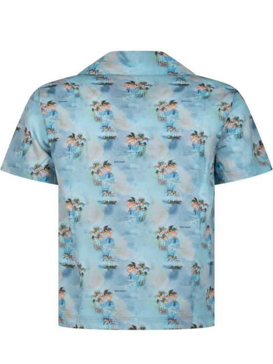 26SS [키즈] 팜앤젤스 셔츠 PBGG002S26FAB001 960 BABY BLUE - PALM ANGELS
