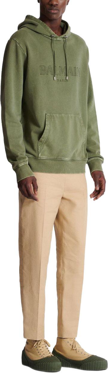 25FW 발망 후드 티셔츠 FH1JT047BC72UIA DONKERGREEN - BALMAIN