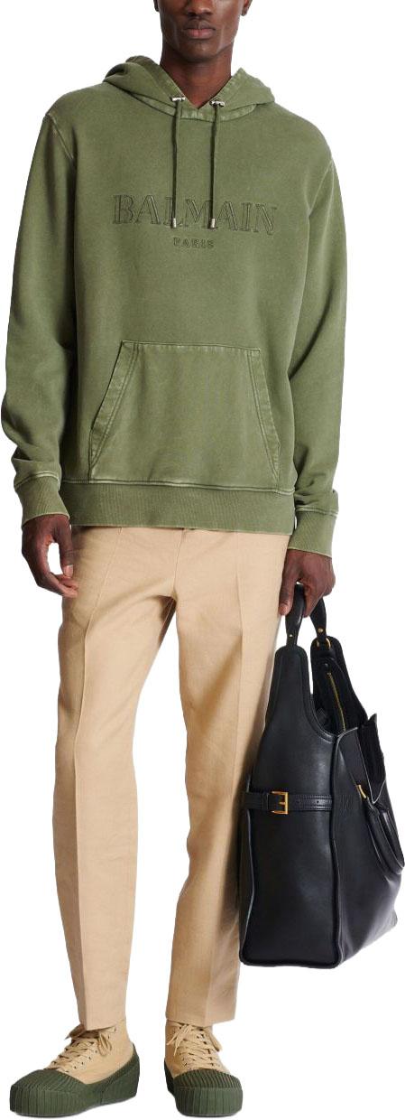 25FW 발망 후드 티셔츠 FH1JT047BC72UIA DONKERGREEN - BALMAIN