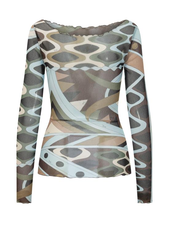 26SS 푸찌 긴팔 티셔츠 6HJM476H849 016 KHAKI BLUE - PUCCI