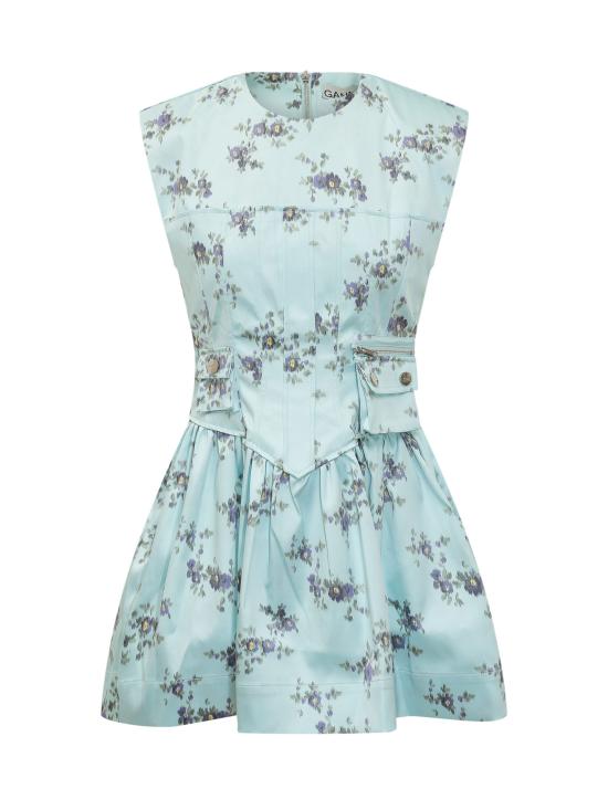 26SS 가니 숏 원피스 A1030481 07Z ICED AQUA