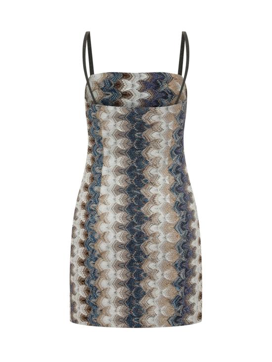 26SS 미소니 숏 원피스 DS26SG3XBR015J S72RA MULTI BLUE WHITE - MISSONI