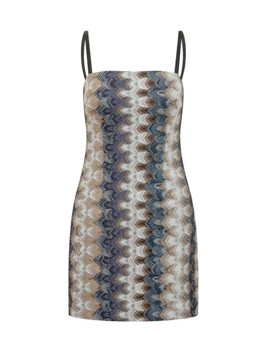 26SS 미소니 숏 원피스 DS26SG3XBR015J S72RA MULTI BLUE WHITE