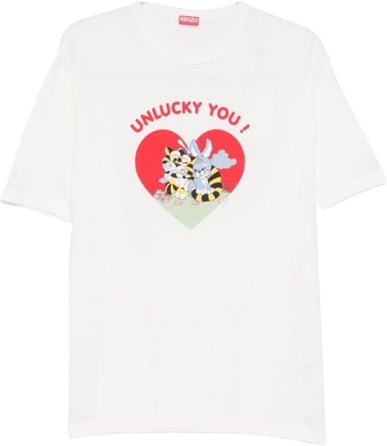 26SS 겐조 Cartoon 티셔츠 FG55TS2104SK02 WHITE
