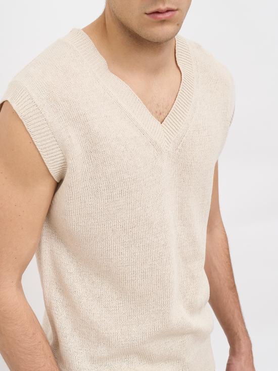 26SS 다니엘알렉산드리니 니트 베스트 NDUMC0005YPC00012002 Beige - DANIELE ALESSANDRINI