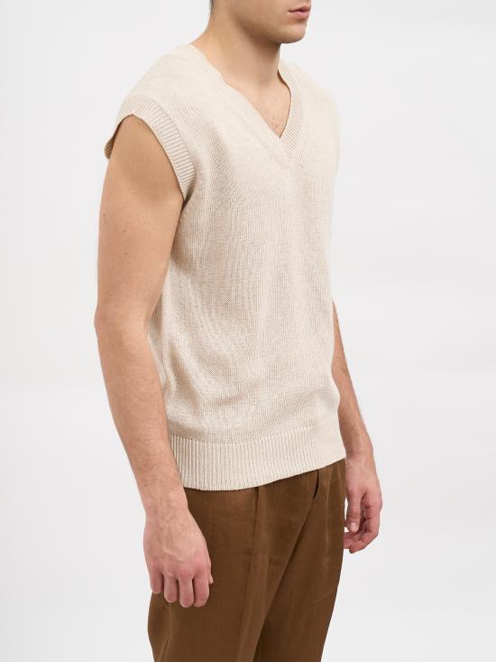 26SS 다니엘알렉산드리니 니트 베스트 NDUMC0005YPC00012002 Beige - DANIELE ALESSANDRINI