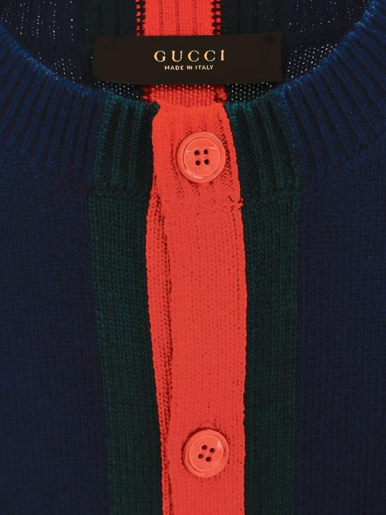 26SS 구찌 스웨터 866953XKFG6 4154 ABYSS BLUE GREEN RED - GUCCI