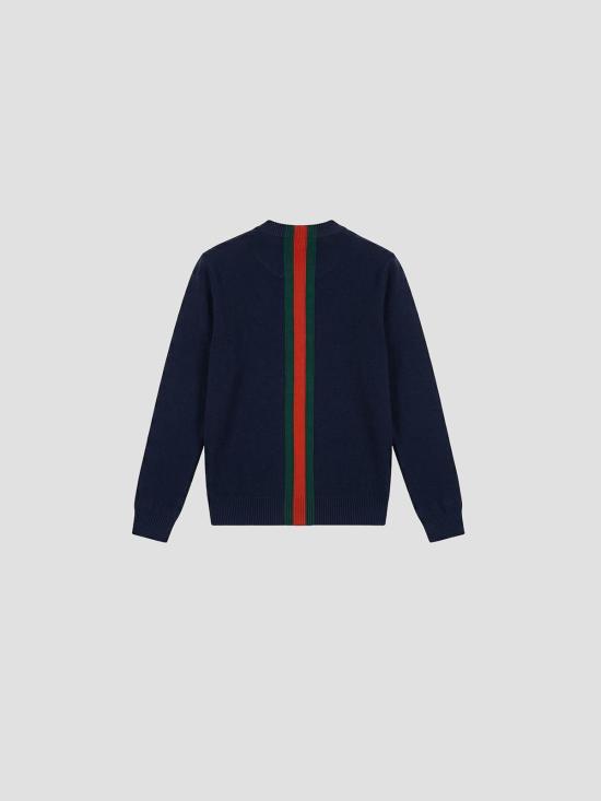 26SS 구찌 스웨터 866953XKFG6 4154 ABYSS BLUE GREEN RED - GUCCI
