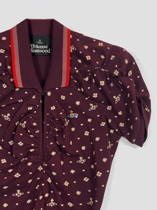 26SS 비비안웨스트우드 롱 원피스 16010051J00AV O201 IKAT BURGUNDY - VIVIENNE WESTWOOD