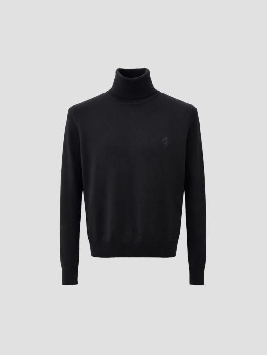 26SS 구찌 자수 울 니트 터틀넥 860442XKFG7 1043 BLACK MIX