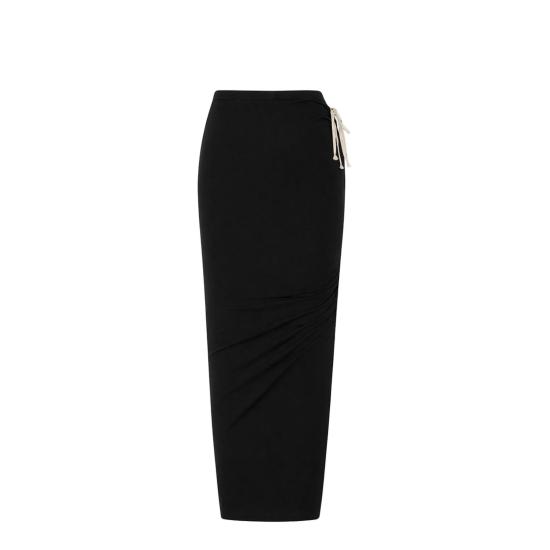 26SS 릭 오웬스 롱 스커트 RO01F6369JSV 09 BLACK - RICK OWENS