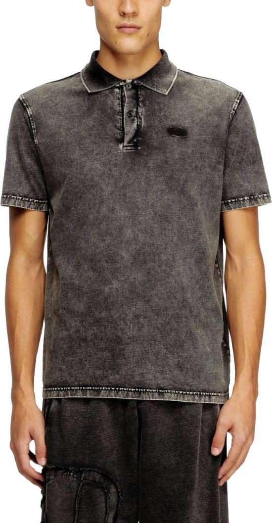 26SS 디젤 데님 이펙트 저지 폴로 티셔츠 A209550HGBX9XXA DONKERGREY - DIESEL