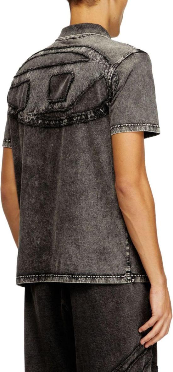 26SS 디젤 데님 이펙트 저지 폴로 티셔츠 A209550HGBX9XXA DONKERGREY - DIESEL