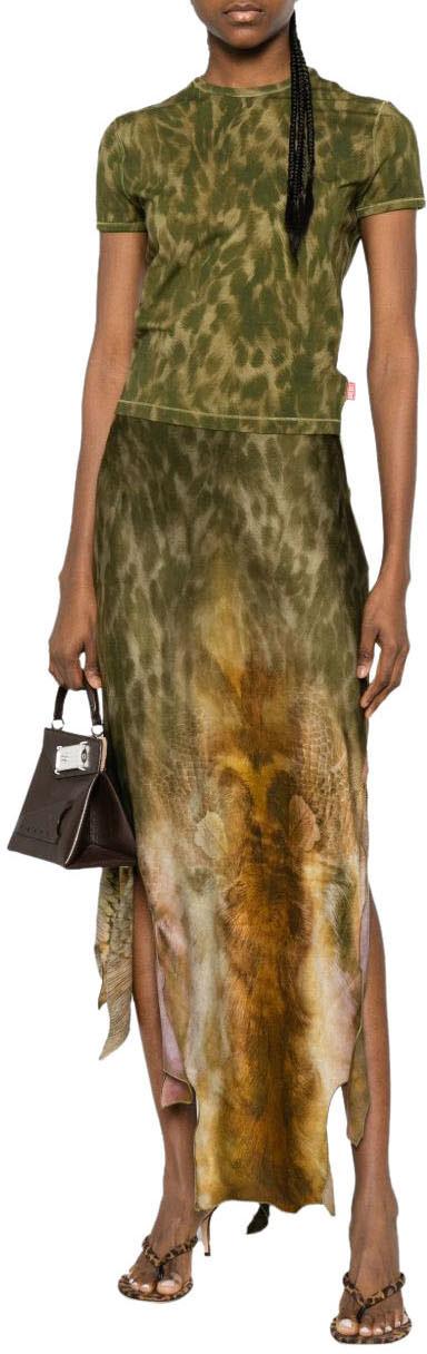 26SS 디젤 반팔 티셔츠 A235720TJBF5CRA DONKERGREEN - DIESEL